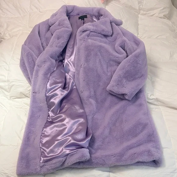 G by Giuliana Purple Faux Fur Jacket - Picture 3 of 5